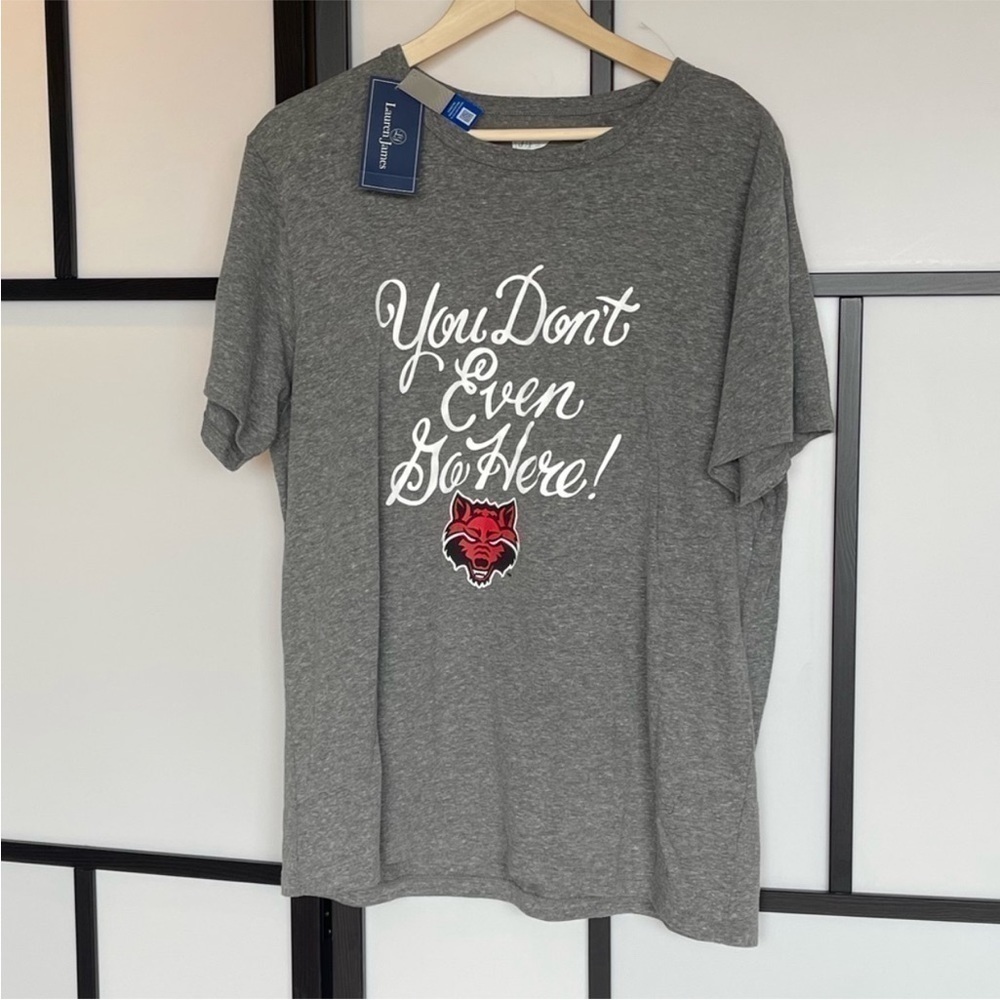 Lauren James You don't even go‎ here short
sleeve t-shirt. Gray. Womens XL